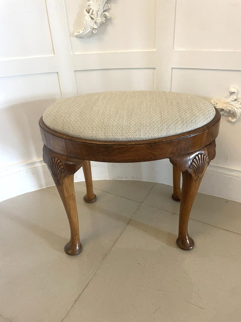 Antique Quality Walnut Oval Stool